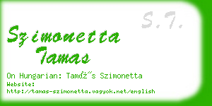 szimonetta tamas business card
